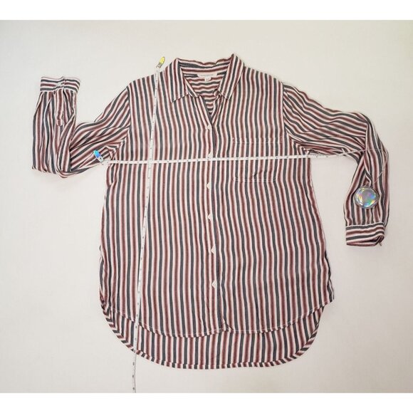 Beach Lunch Lounge Top Womens Large Red Grey White Striped Beachcore Cottagecore - Picture 4 of 15